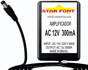 Fonte AC 12V Para Amplificador de Fone Ouvido Arcano Hamp-4