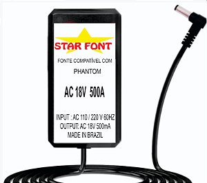 Fonte AC 18V Para Condensador Phantom Power De 48V
