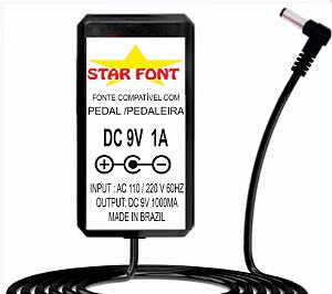 Fonte DC 9V Para Pedal Pedaleira Arcano