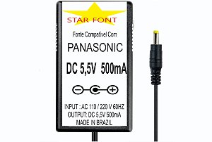 Fonte DC 5,5V Para Telefone Sem Fio Panasonic PNLV236