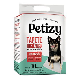 Tapete Higiênico Petizy Viagens 45x33cm 10 uni