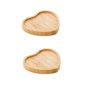 Kit 2 Petisqueiras de Coração em Bambu