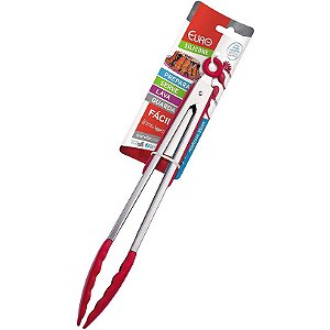 Pegador 35cm Multiuso Silicone Vermelho Inox, SIL2676 Euro