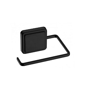 Suporte para Papel Higiênico com Adesivo - Preto Fosco