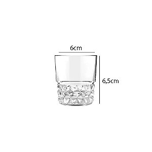 Kit 6 Copos de vidro Diamante 100ml