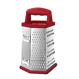 Ralador Inox 6 Faces de 8'' Vermelho PRP5340-Vm Euro Home