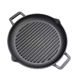 Chapa de Ferro Fundido Grill 31cm Aquece por Igual MTA