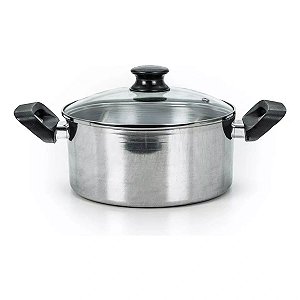 Panela Cacarola Elite Aluminio C Tampa de Vidro Polido N20 2,5L