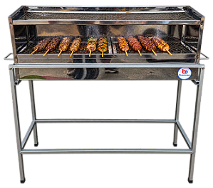 Churrasqueira Inox Espetinho 2 Grelhas 90X25