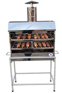 Churrasqueira Inox Espetinho com Coifa 60x25
