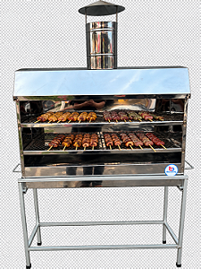 Churrasqueira Inox Espetinho com Coifa 90x25