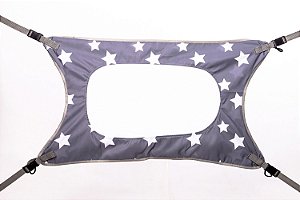 Cama Meu Primeiro Sono Rede Berço - Cinza Estrelado - Baby Pil