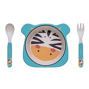 Kit Prato Bambu Zebra Ecológico Giro Baby 3 unidades