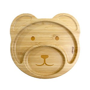 Prato de Bambu com Divisórias e Ventosas Urso - Clingo