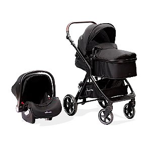 Carrinho Kansas com Bebê Conforto e BASE - Premium Baby Preto