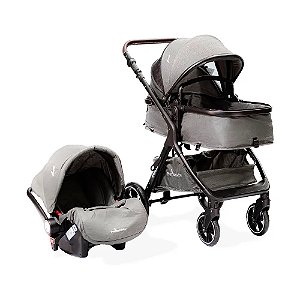 Travel System Kansas Cinza com Bebê Conforto - Premium Baby