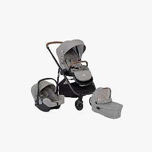 Joie Combo Carrinho Versatrax, Moisés e Bebê Conforto - Cinza Gray Flannel