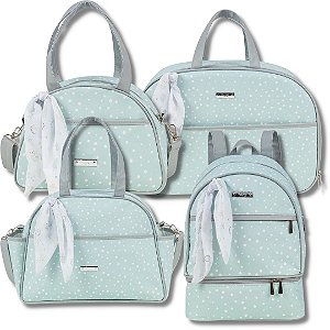 Kit Bolsa Maternidade Bosque Ciano 4 Peças - Hug
