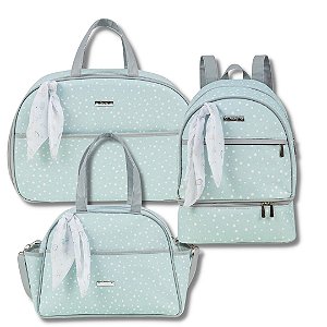 Kit Bolsa Maternidade Bosque Ciano 3 Peças - Hug