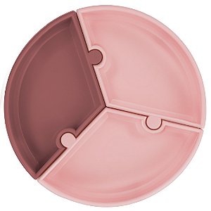 Prato Silicone Puzzle Encaixe Yellow Pink Velvet Minikoioi