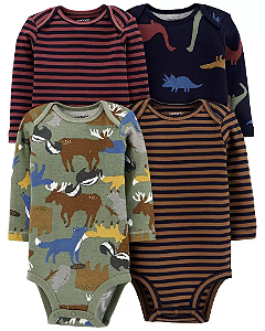Carter's Body Manga Longa 4-Pack Malha