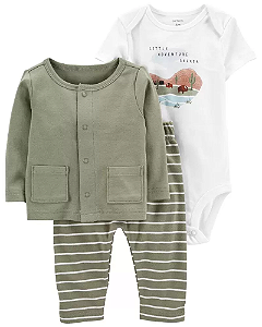 Carter's Conjunto Manga Longa Cardigan 3 peças