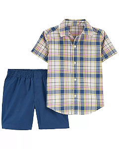Carter's 2 Peças Camisa Xadrez e Short