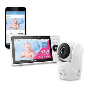 VTech Babá Eletrônica Smart WiFi Baby Monitor VM901 Tela 5" 720p Display, Câmera 1080p, HD NightVision
