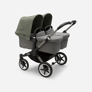 Bugaboo Donkey 5 Twin Carrinho Para Gêmeos Green Forest 2 Berços e 2 Assentos