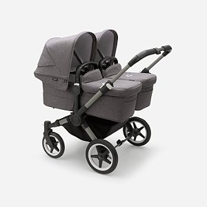 Bugaboo Donkey 5 Twin Carrinho Para Gêmeos Grey-Grey Mélange 2 Berços e 2 Assentos