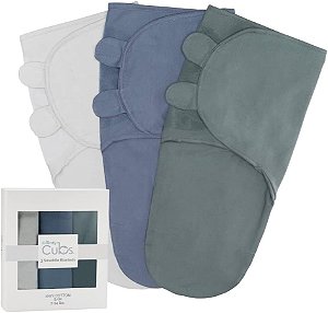 Swaddle Ajustável Confortável Comfy Cubs Azul Fácil Ajuste 3 UN -  Bebês Recém-Nascidos 0-3 Meses
