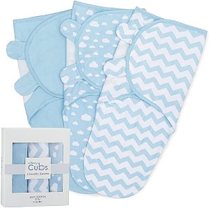 Swaddle Ajustável Confortável Comfy Cubs Fácil Ajuste 3 UN Azul Claro -  Bebês Recém-Nascidos 0-3 Meses