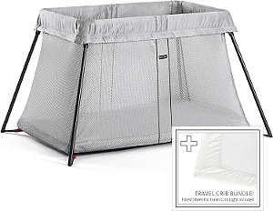Babybjörn Berço Portátil de Viagem Cinza + Lençol