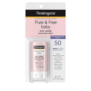 Neutrogena Baby Stick Protetor Solar Pure & Free com FPS 50 Hipoalergênico, Mineral 13g