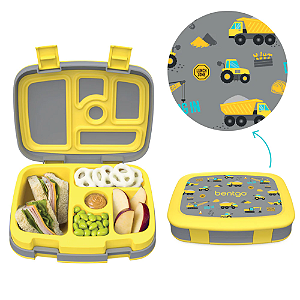 Bentgo Lancheira Kids Prints Lunch Box Caminhões de Construção