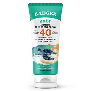 Badger Protetor Solar Baby FPS 40 Mineral e Natural com Calêndula e Camomila 87ml
