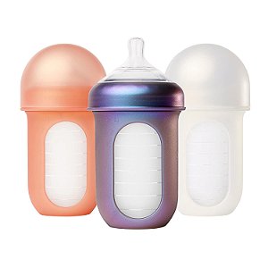 Boon Nursh 3 Mamadeiras Silicone 240ml Metálica
