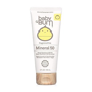 Baby Bum Protetor Solar Mineral FPS 50 Loção 88ml Sem Fragrância Vegano e Natural