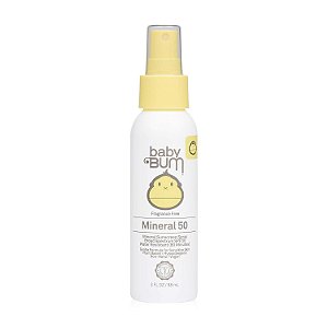 Baby Bum Spray Protetor Solar Mineral FPS 50 88ml Sem Fragrância Vegano e Natural