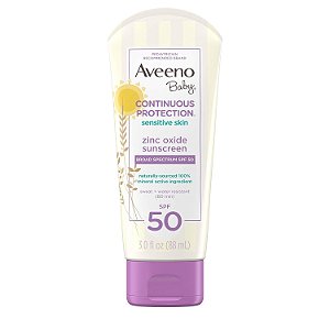 Aveeno Baby Protetor Solar Mineral FPS 50 Sensitive Loção 88ml Sem Fragrância