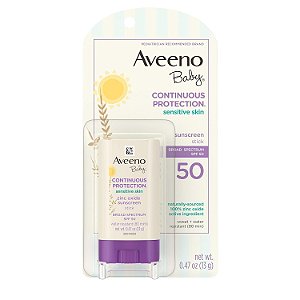 Aveeno Baby Stick Facial Protetor Solar Mineral FPS 50 Sensitive 13g Sem Fragrância