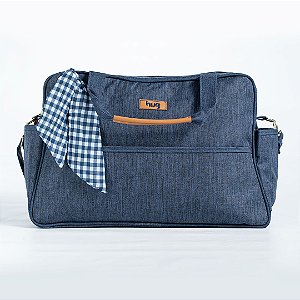 Hug Bolsa G Maternidade Mescla Azul Grande