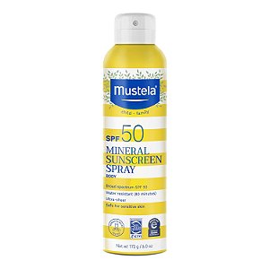 Mustela Spray Baby Mineral Protetor Solar FPS 50 Amplo Espectro Resistente à Água e Sem Fragrâncias - 170g
