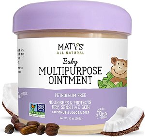 Matys Pomada Multifuncional Orgânica e Natural para Uso diário - Prevenção de assaduras, Pele Seca, Irritada, Seguro para RN 283g