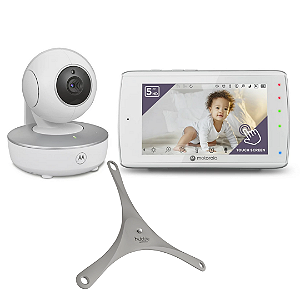 Motorola VM36XL Touch Connect 5 "HD Wi-Fi Vídeo Monitor para Bebê com Tela Sensível ao Toque | Câmera Panorâmica Remota, Tilt e Zoom | Canções de ninar, sensor de temperatura ambiente e áudio bidirecional