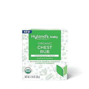 Hyland's Naturals Baby Organic Chest Rub - Acalma e conforta, com óleo orgânico de lavanda, hortelã-pimenta e flor de camomila, seguro e suave,