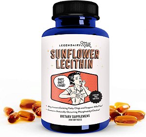 Legendairy Milk Sunflower Lecithin 200 Caps Suplemento Amamentação para Ductos de leite obstruídos