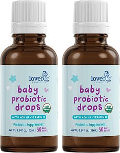 LoveBug 2UN Probiótico Orgânico USDA para Bebês