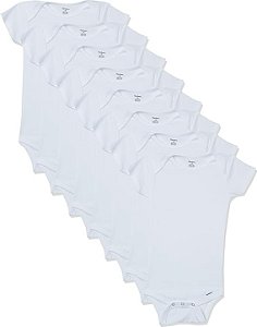 Body Gerber Pack 8 Unidades Manga Curta Branco