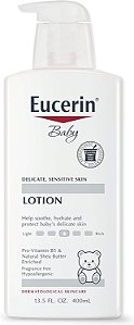 Eurecin Baby Loção para Bebês 400ml Hipoalergênica e Sem Fragrância, Hidratante para Bebês com Pró-Vitamina B5 e Manteiga de Karité